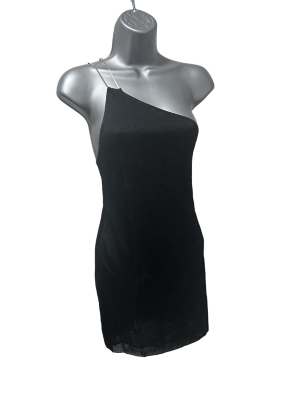 Gauge81 Sefrou Black One-Shoulder Chain Mini Dress NWT XS $440